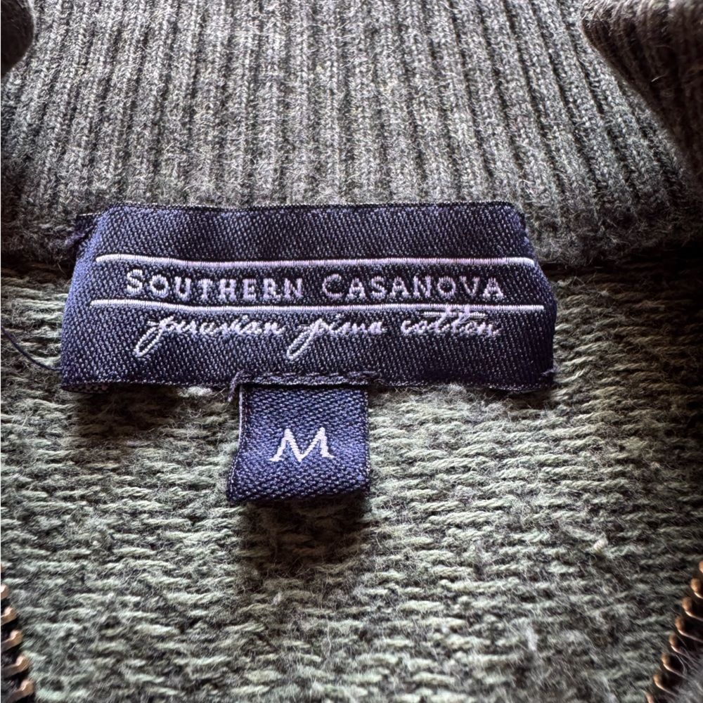 Southern Casanova Green Zip-Up Sweater - Picture 2 of 4